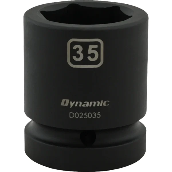 Dynamic Tools 35mm X 1" Drive, 6 Point Standard Length, Impact Socket (D025035)