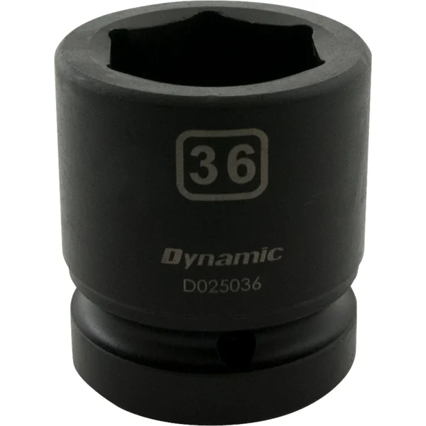 Dynamic Tools 36mm X 1" Drive, 6 Point Standard Length, Impact Socket (D025036)
