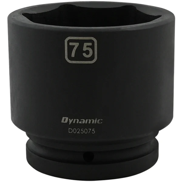 Dynamic Tools 75mm X 1" Drive, 6 Point Standard Length, Impact Socket (D025075)