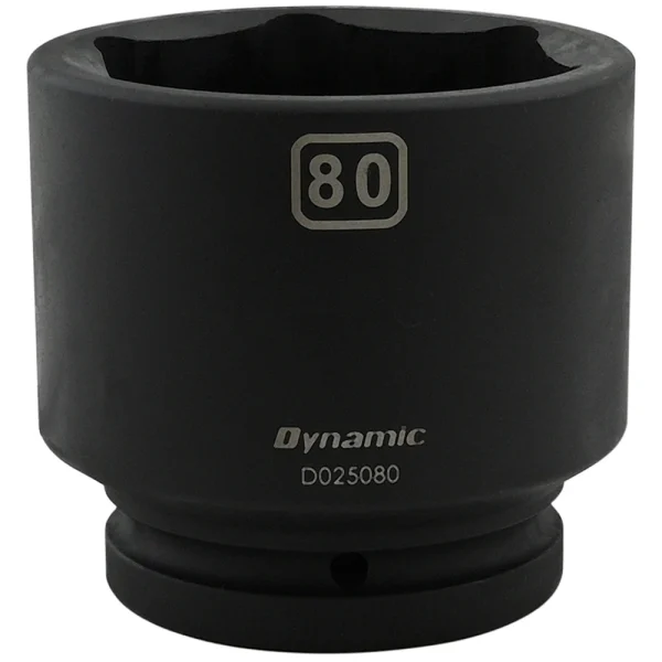 Dynamic Tools 80mm X 1" Drive, 6 Point Standard Length, Impact Socket (D025080)