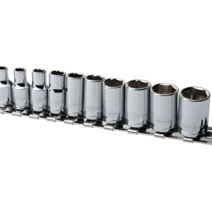 Eastwood 10 Piece 1/4 Inch Drive Metric Shallow Socket Set (32165)