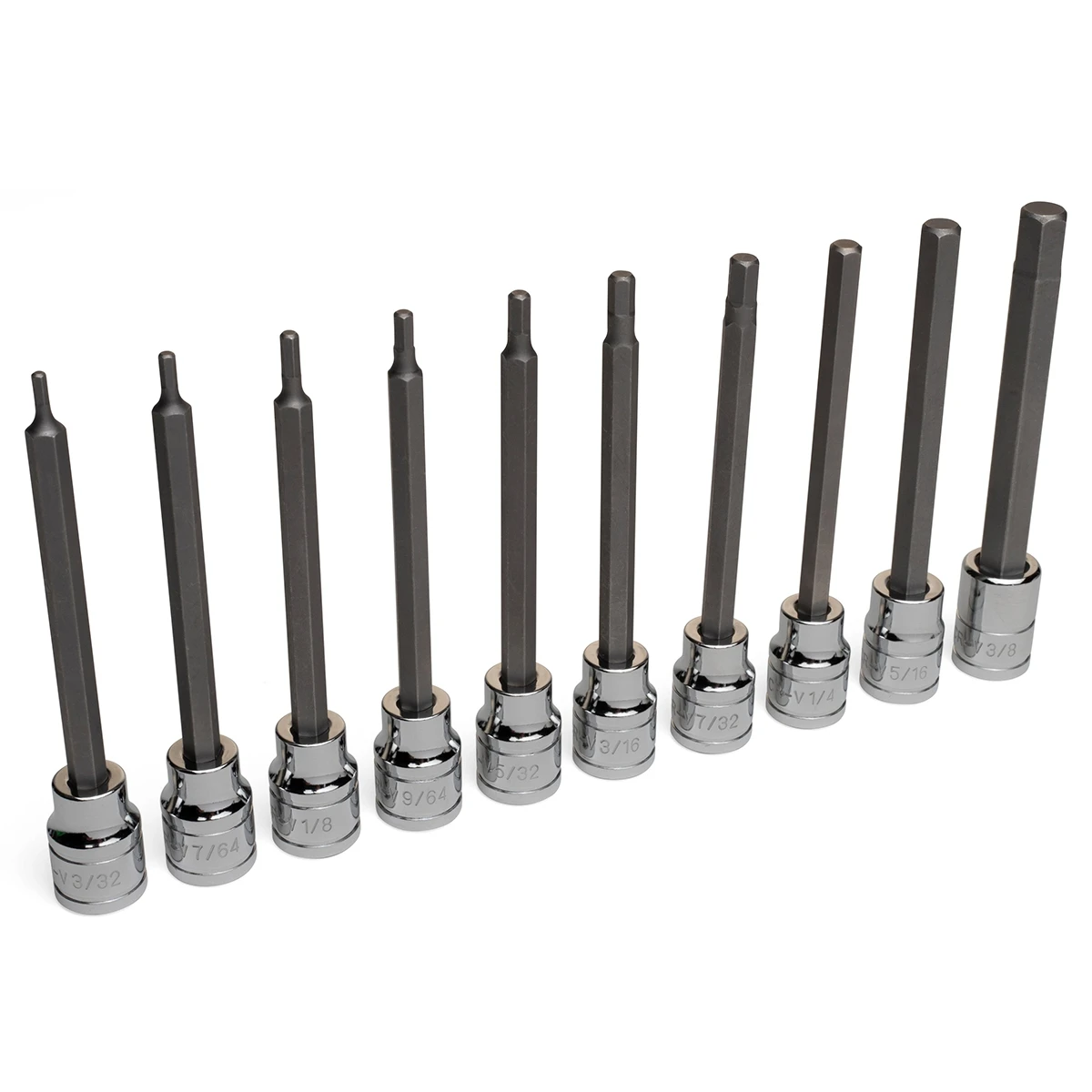 Eastwood 10 Piece 3/8 Inch Drive Long SAE Hex Bit Set (32527)