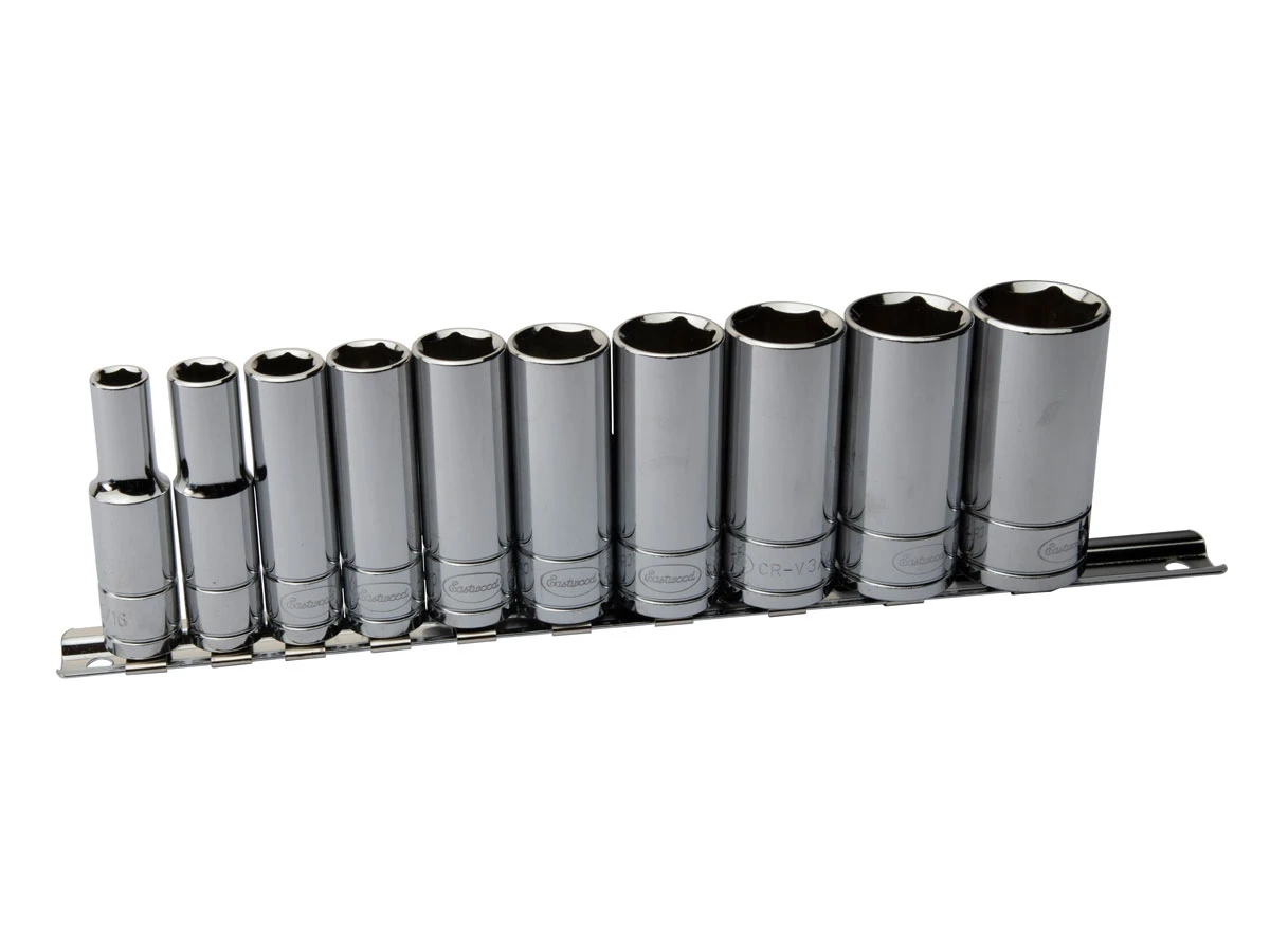 Eastwood 10pc - 3/8 Inch Drive SAE Deep Socket Set (32175)