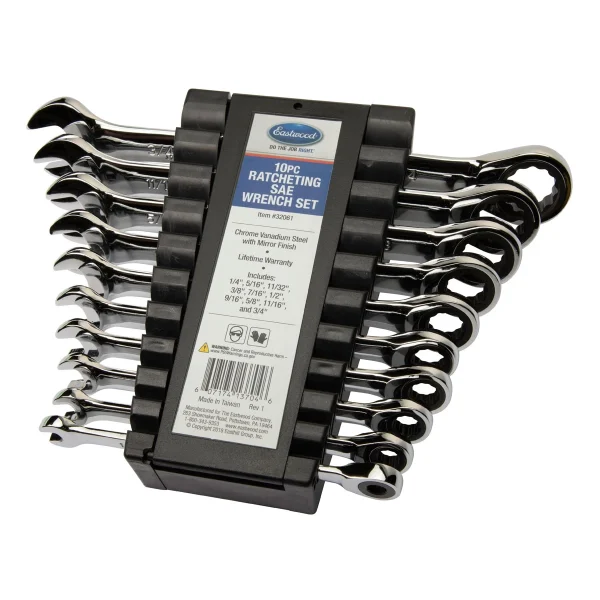 Eastwood 10pc Ratcheting Wrench Set SAE with 72 Tooth Ratchet (32061)