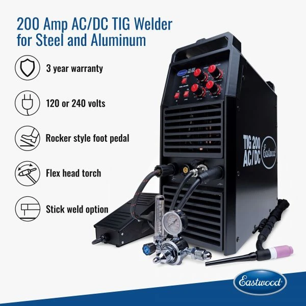 Eastwood 200 Amp AC/DC TIG Welder for Steel and Aluminum (33920) — product image 2