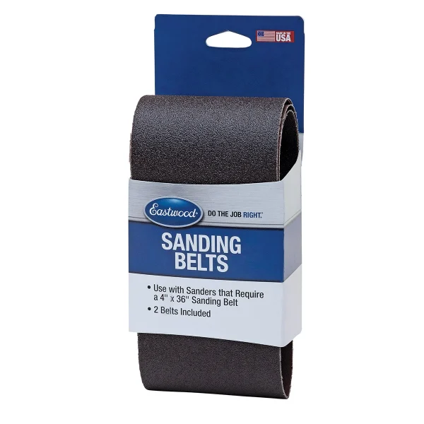 Eastwood 4x36 Inch Aluminum Oxide Cloth Backed Sanding Belts 2 Pack (61678, 61679, 61680)