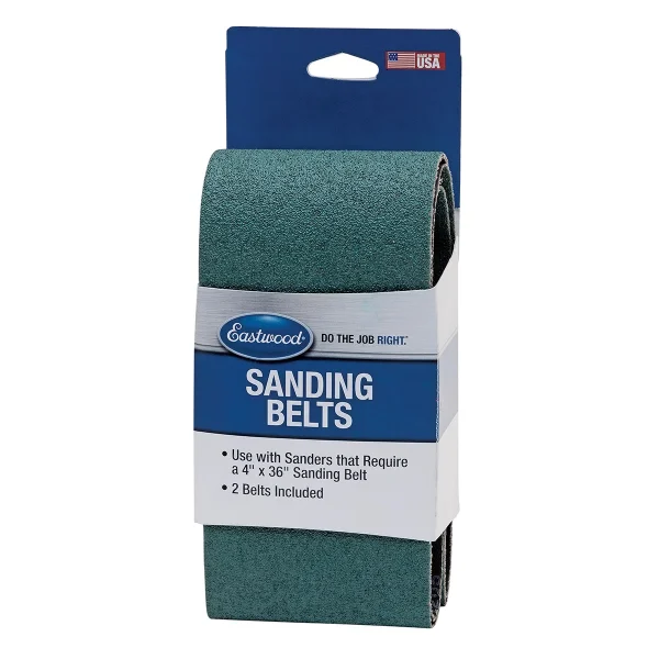 Eastwood 4x36 Inch Zirconia Cloth Backed Sanding Belts 2 Pack (61684, 61685, 61686)