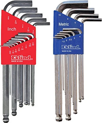 Eklind 13322 Bright-Ball-Hex L-Key Allen Wrench Combo- Inch / MM (2 sets 22pc)