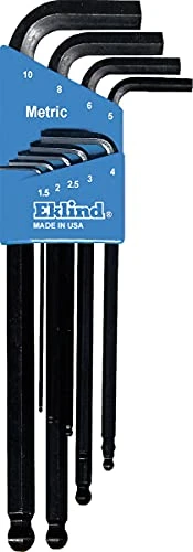 Eklind 13609 Ball-Hex-L Key Allen Wrench - 9pc set Metric MM sizes 1.5-10 Long