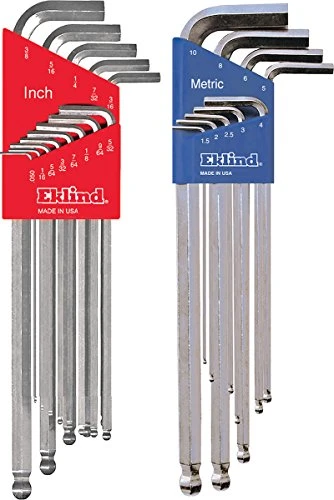 Eklind 17322 Bright Ball-Hex L-Key Allen Wrench Combo- Extra Long Inch / MM