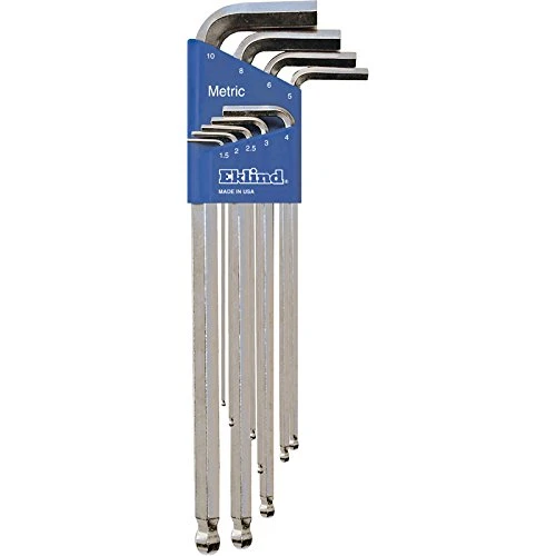 Eklind 17709 Bright Ball-Hex-L Key Allen Wrench - 9pc set Metric MM sizes 1.5-10