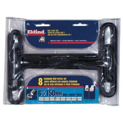 Eklind 35168 Standard Grip Metric Hex T-Key Sets - 6" Metric Key Set 8 Keys