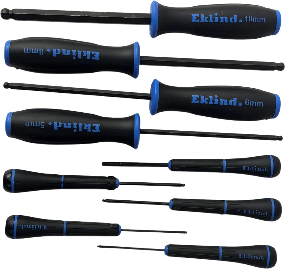 Eklind 90609 9 Pc Ball-Hex Screwdriver Set With Pouch, 1.5MM-10MM
