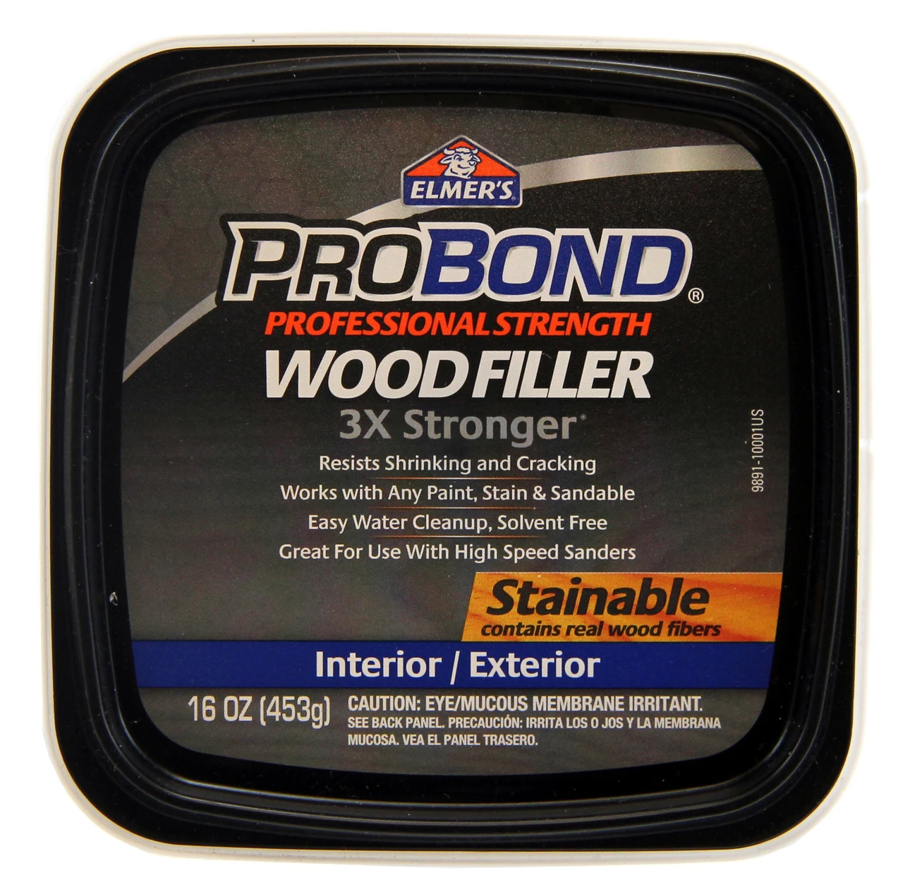 Elmer's P9891 Paintable, Stainable Wood Filler, 1 pt Tub