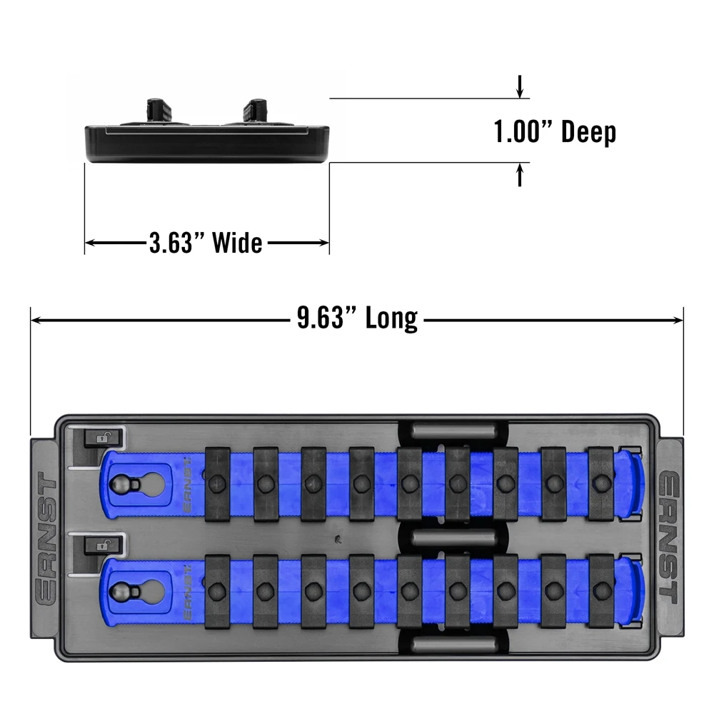 Ernst 2 Rail Twist Lock Socket Boss 8", Blue - 1/4" (8555) — product image 3