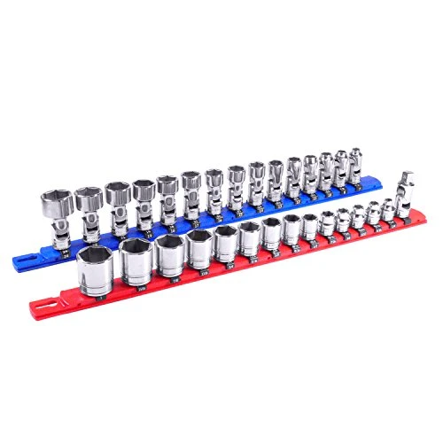 Ernst 8408M 8 Magnetic Socket Organizer with 9 Socket Clips - Blue - 3/8 — product image 4