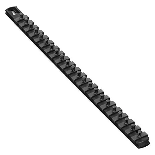 Ernst Black-1/4" 18” Magnetic Socket Organizer w/22 Lock Clips (8420M)