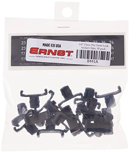 Ernst 8441 3/8 Dura-Pro Twist Lock Socket Clips - 18 pack - Black — product image 4