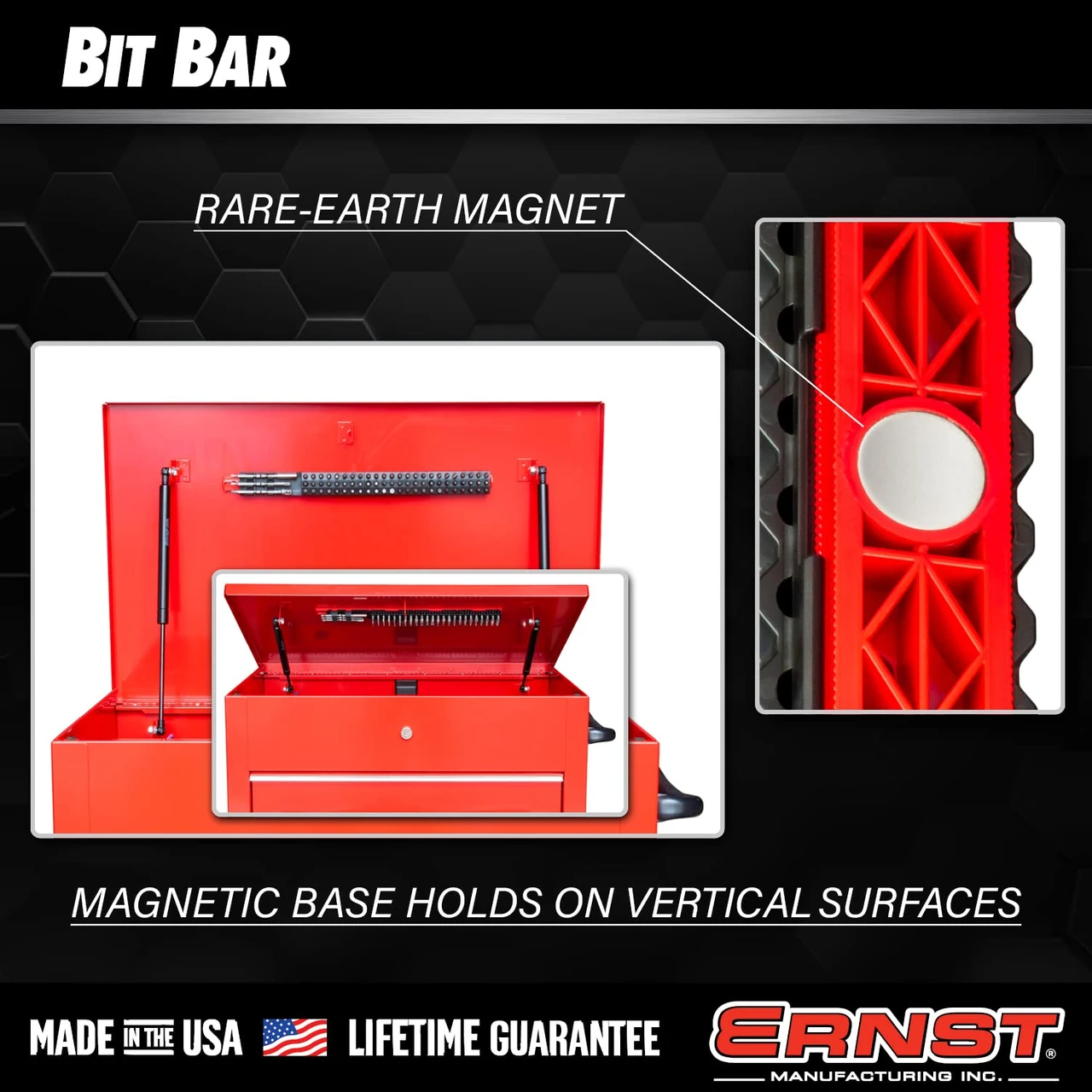 Ernst Manufacturing 72 Tool Magnetic Bit Bar, 1/4" Hex Bit Holder (5743HV) — product image 3