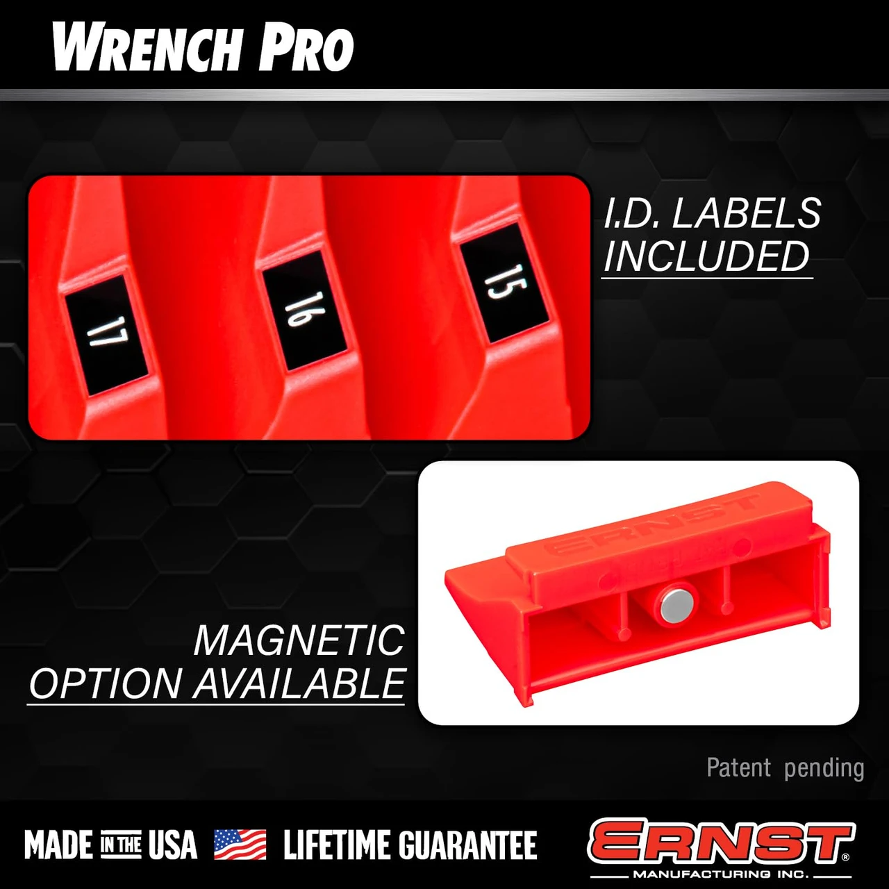 Ernst Wrench Pro - Modular Toolbox Wrench Organizer For 20 Wrenches - Red (5402) — product image 2