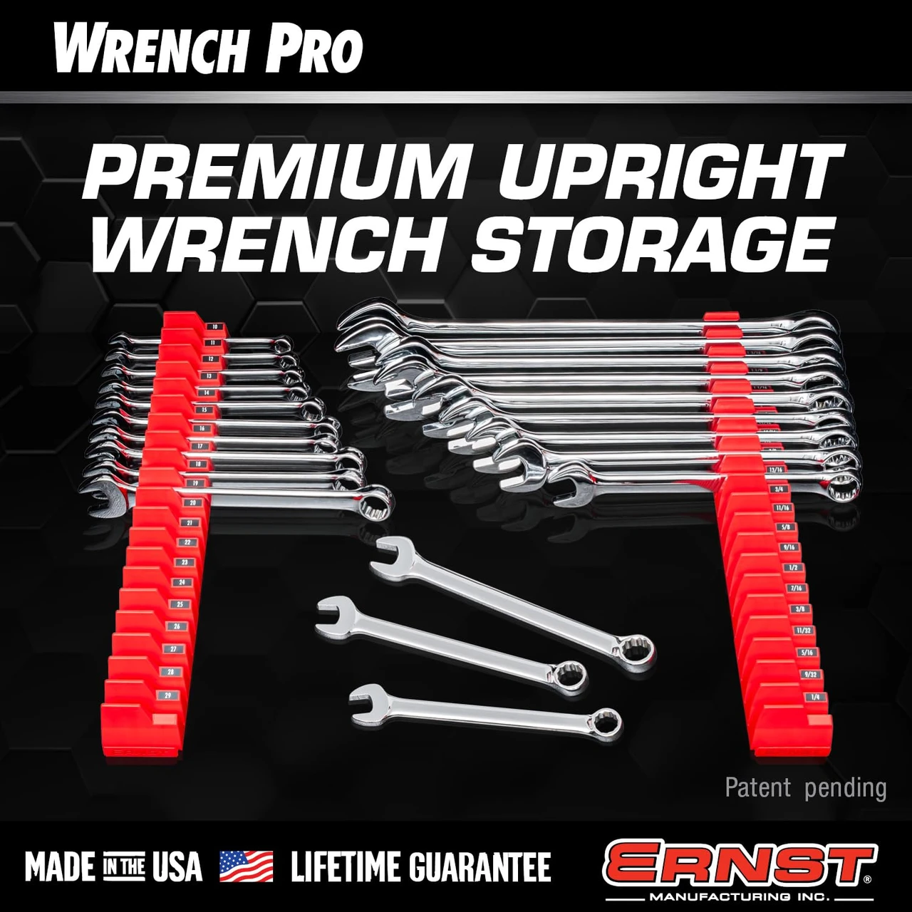 Ernst Wrench Pro - Modular Toolbox Wrench Organizer For 20 Wrenches - Red (5402) — product image 4