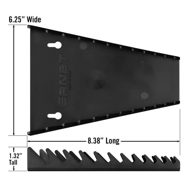 Ernst Wrench Rack For Toolbox, Holds 11 Wrenches, Black (5036)