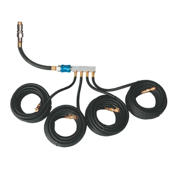 Esco Equipment 10967 Four-Way Manifold Hose Set 4 Hoses (25 ft.)