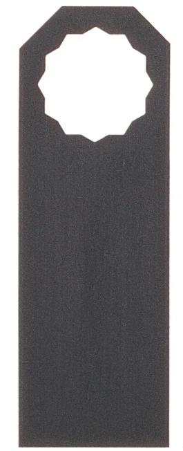 Flat elongated joint-removal blade with closed multi-lobed mounting opening