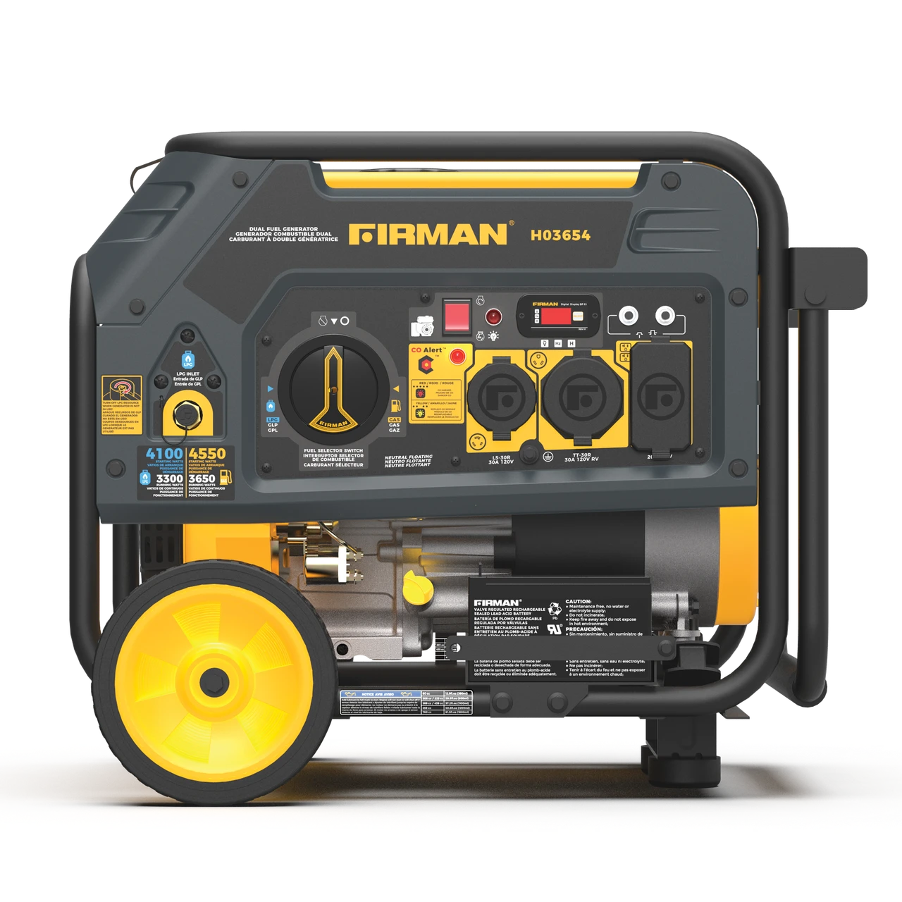 Firman Dual Fuel Portable Generator 4550/3650W Electric Start CO Alert 50 ST CAN (H03654)