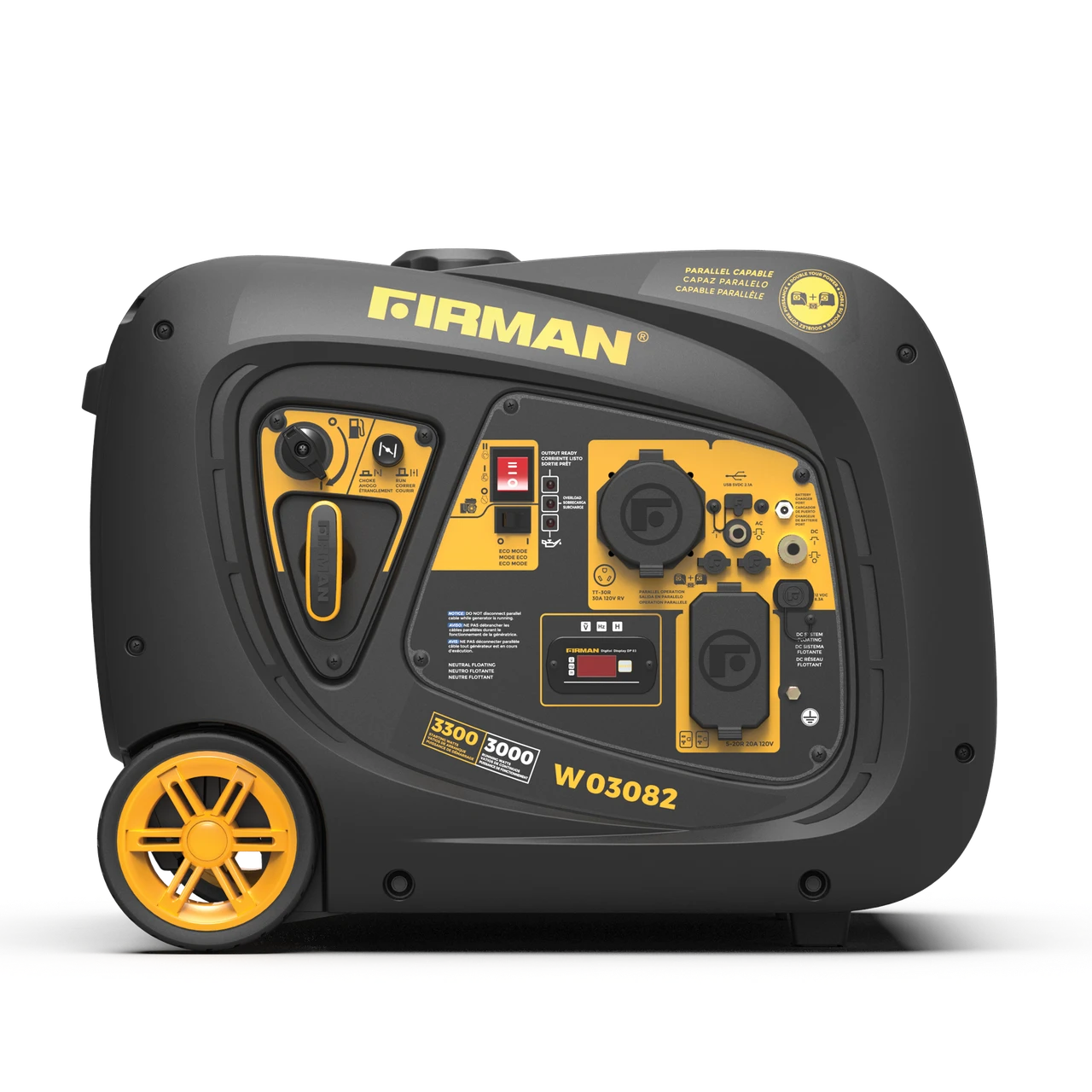 Firman Gas Inverter Portable Generator 3300/3000W Electric Start 50 ST CAN (W03082)
