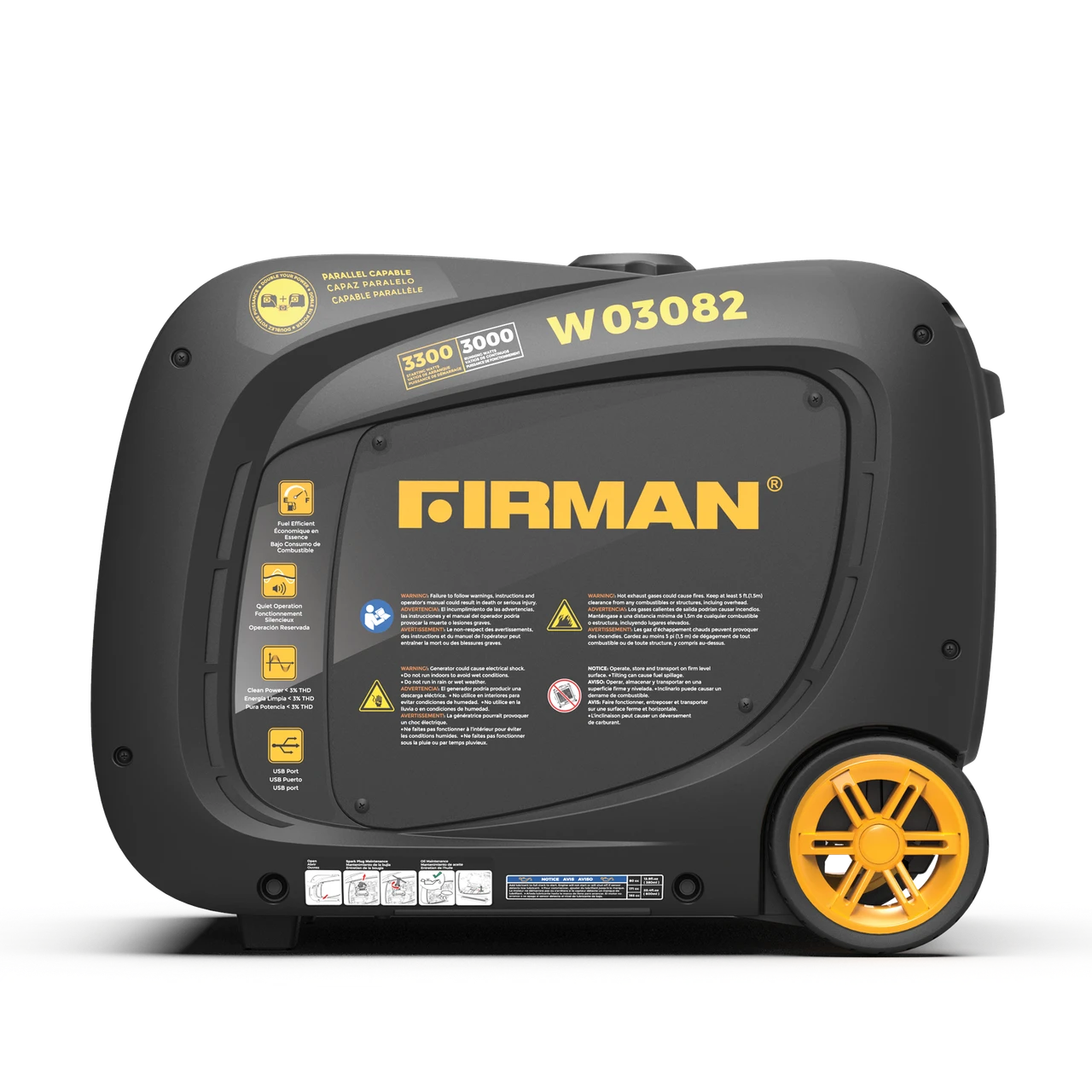 Firman Gas Inverter Portable Generator 3300/3000W Electric Start 50 ST CAN (W03082) — product image 4