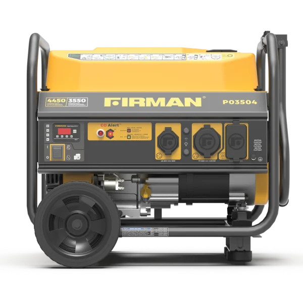 Firman Gas Portable Generator 4550/3550W Recoil Start Wheel Kit and CO Shutoff 50 ST CAN (P03504)