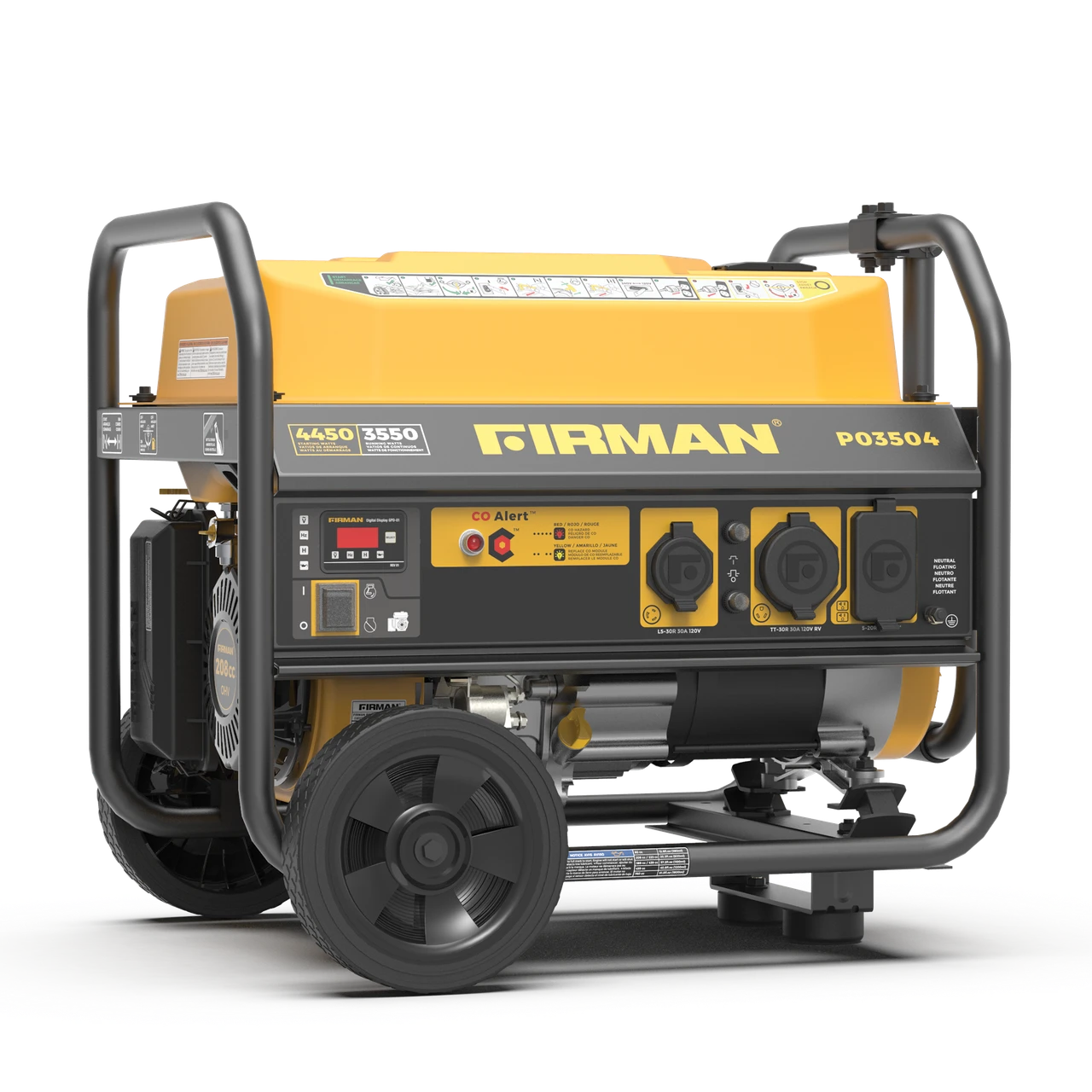 Firman Gas Portable Generator 4550/3550W Recoil Start Wheel Kit and CO Shutoff 50 ST CAN (P03504) — product image 2