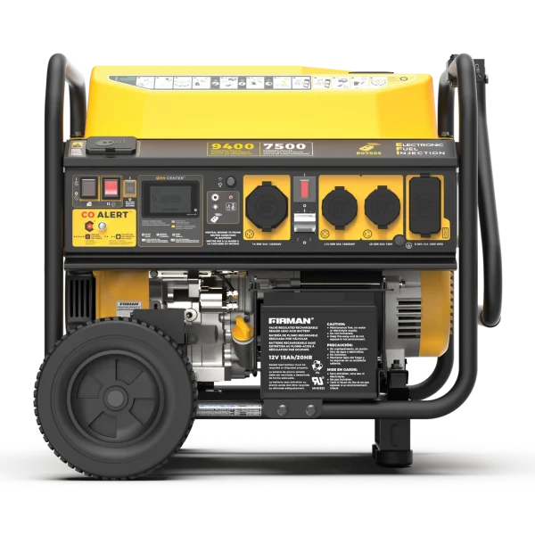 Firman Gas Portable Generator 9400/7500W Remote Start EFI 120/240V Wheel Kit & Bonus Cover 2201 CO Alert 50 ST CAN (P07505)