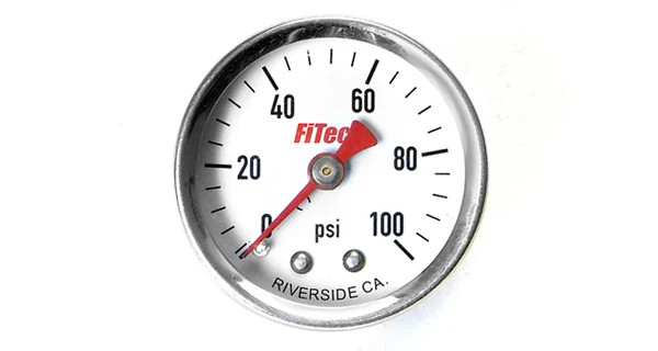 FiTech 0-100 PSI Analog Fuel Pressure Gauge (80115)