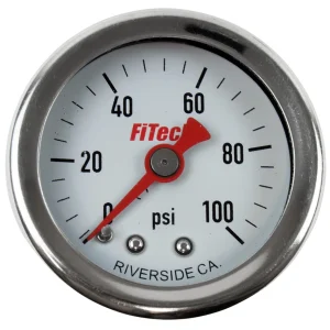 FiTech 0-100 PSI Oil Filled Pressure Gauge (80117)