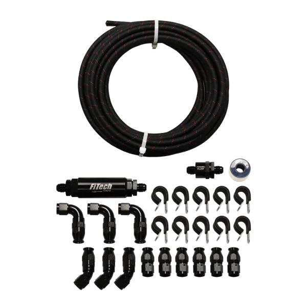 FiTech 20ft Black Covering Stainless Steel Hose Kit (51006)