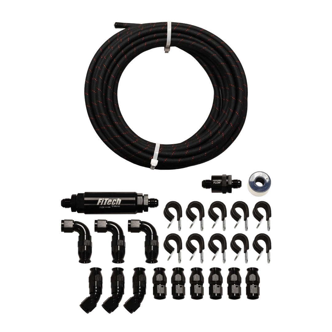 FiTech 40ft Black Covering Stainless Steel Hose Kit (51008)