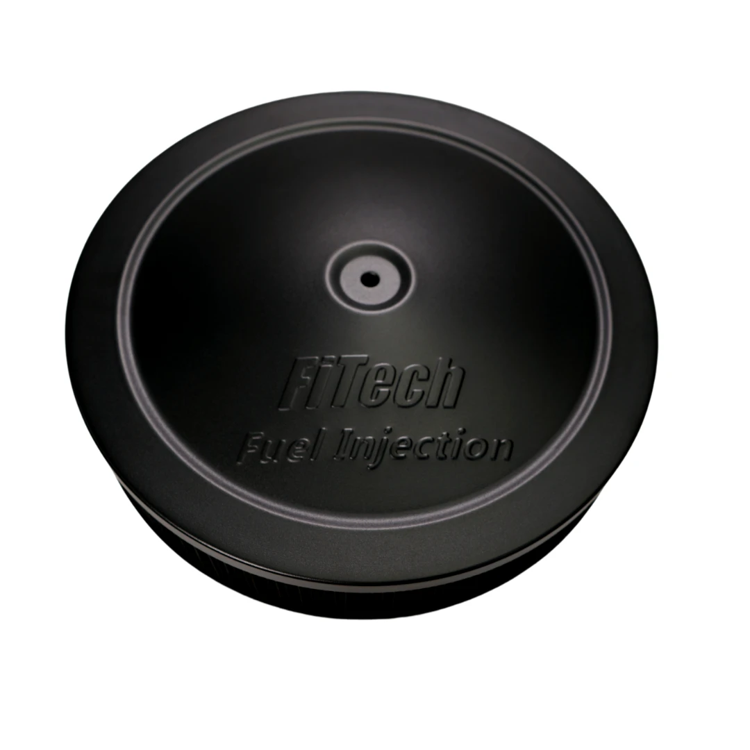 FiTech Black Top 2" Tall Air Filter Assembly With Hardware (42202)