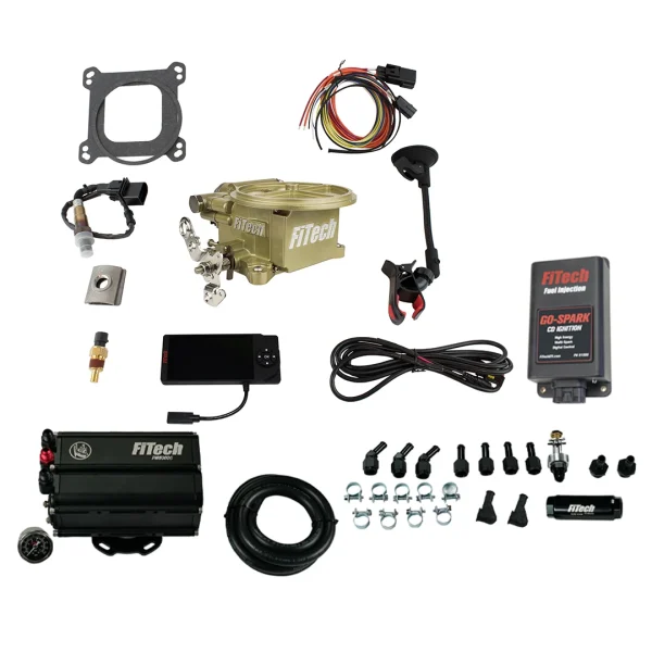 FiTech EFI 2 Barrel 400 HP Classic Gold w/Force Fuel & CDI Box (93559)