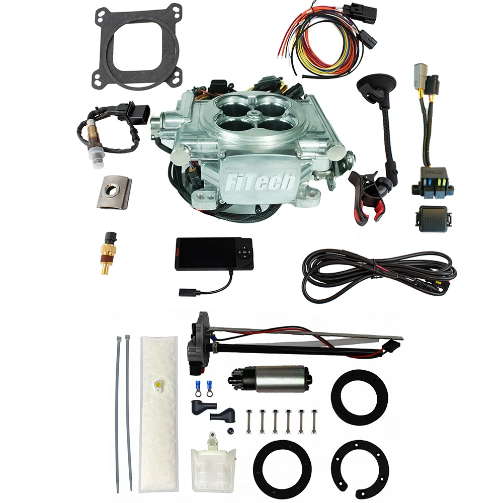FiTech EFI 4 600 HP Power Adder Bright Aluminum w/ In-Tank Kit (36106)