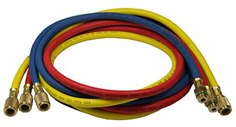 FJC 72" R134a Charging Hose Set for A/C System Maintenance (6557)