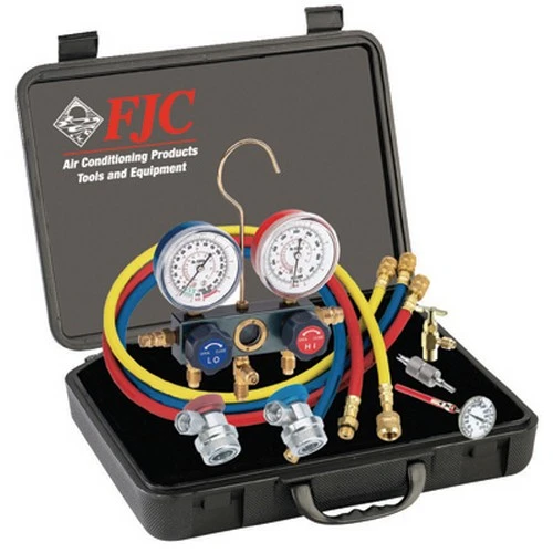 FJC R134a Aluminum Manifold Gauge Set with Accessories (6785)