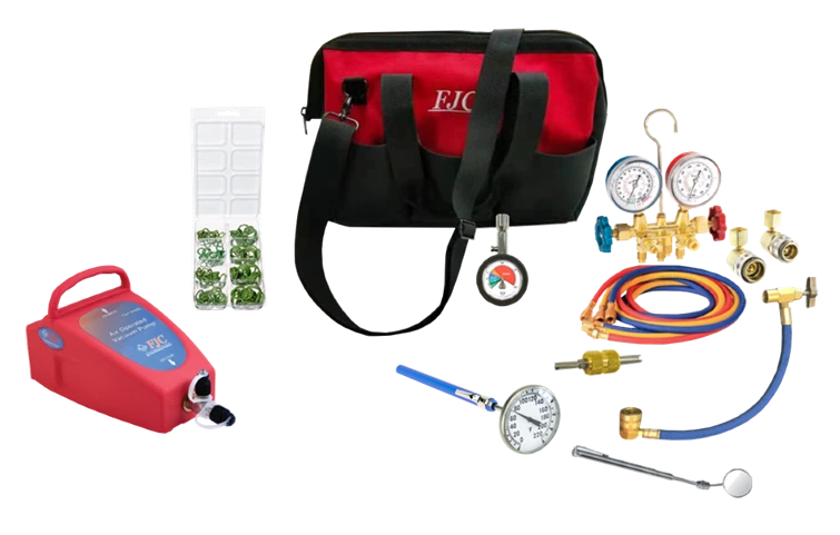 FJC R-134a Tools-in-a-Tote Assortment Auto A/C Repair Kit (9295)