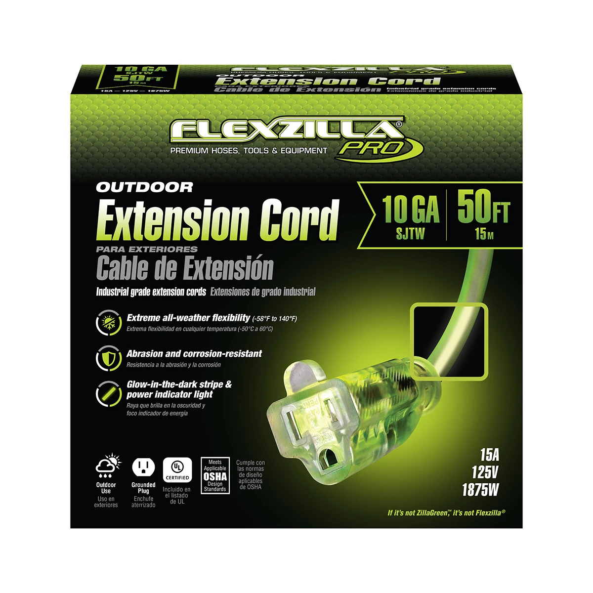 Flexzilla® Pro Extension Cord, 10/3 AWG, SJTW, 50 ft (FZ512930) — product image 3