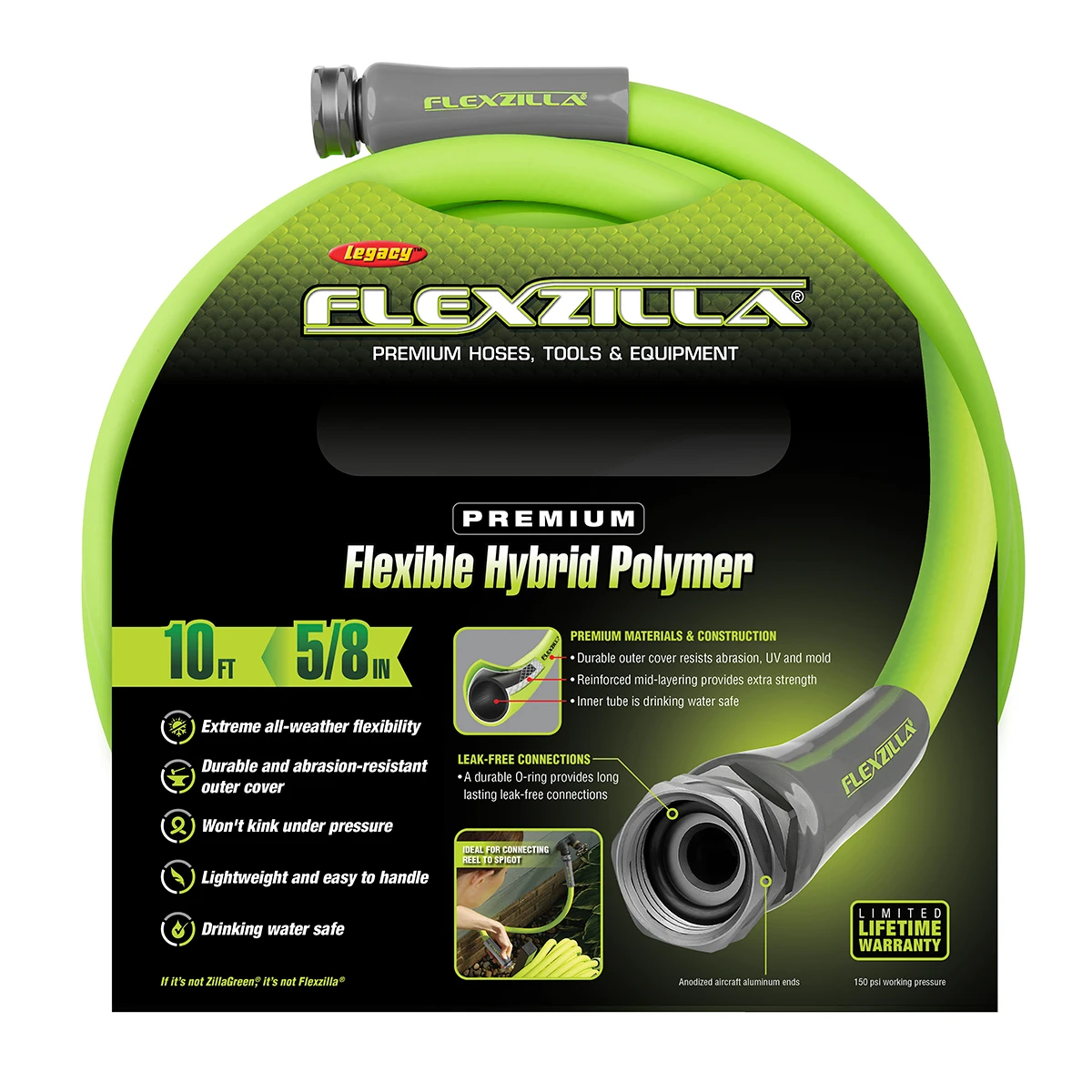 Flexzilla Lead-In Garden Hose 5/8" x 10' (HFZG510YW) — product image 2
