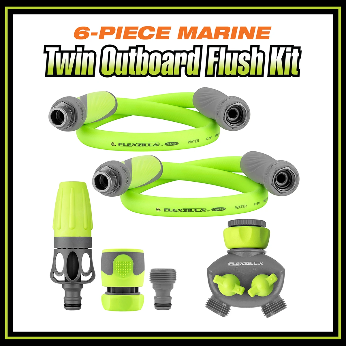 Flexzilla Marine Twin Outboard Flush Kit ÛÒ 6-Piece (HFZGSK01) — product image 5