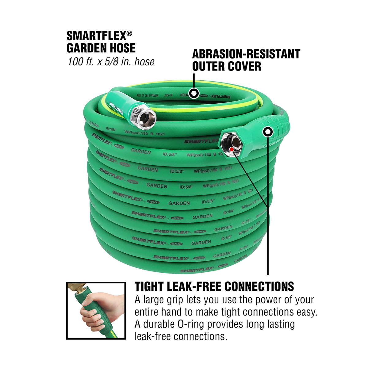 Flexzilla Garden Hose 5/8 in. x 100 ft. Hybrid Green (HSFG5100GR) — product image 2
