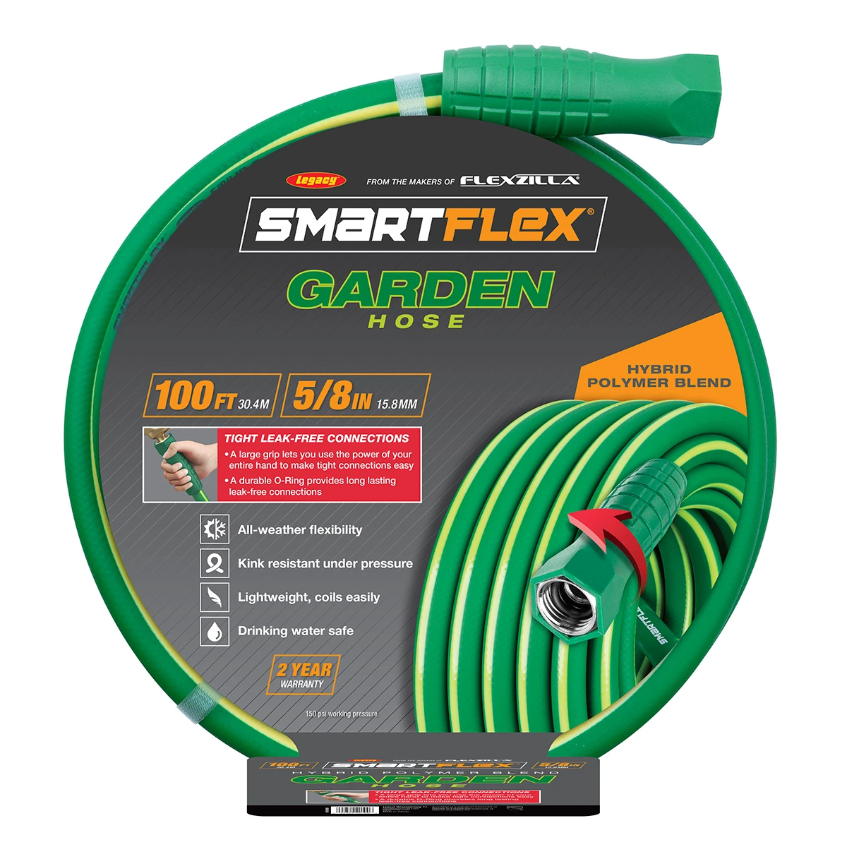 Flexzilla Garden Hose 5/8 in. x 100 ft. Hybrid Green (HSFG5100GR) — product image 3