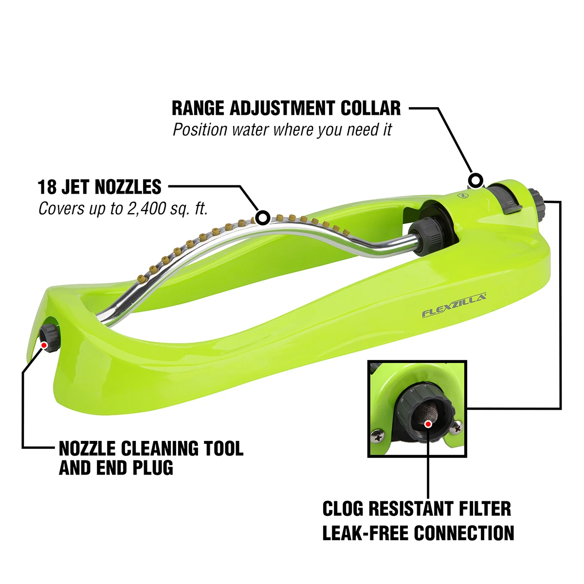 Flexzilla SFZG62 2,400 Sq. Ft. Oscillating Lawn Sprinkler (SFZG62) — product image 5